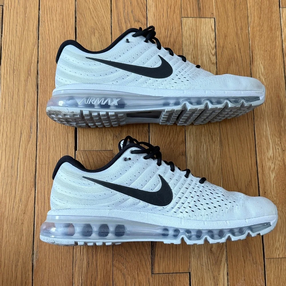 Nike White Pure Platinum Black Air Max Sneakers - Picture 7 of 12